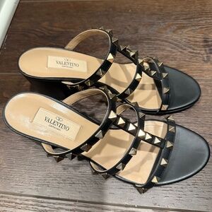 Valentino Rock Stud Sandal with Block Heel